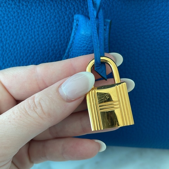 Birkin HERMES 25 Bleu France 100% authentic - Picture 6 of 16